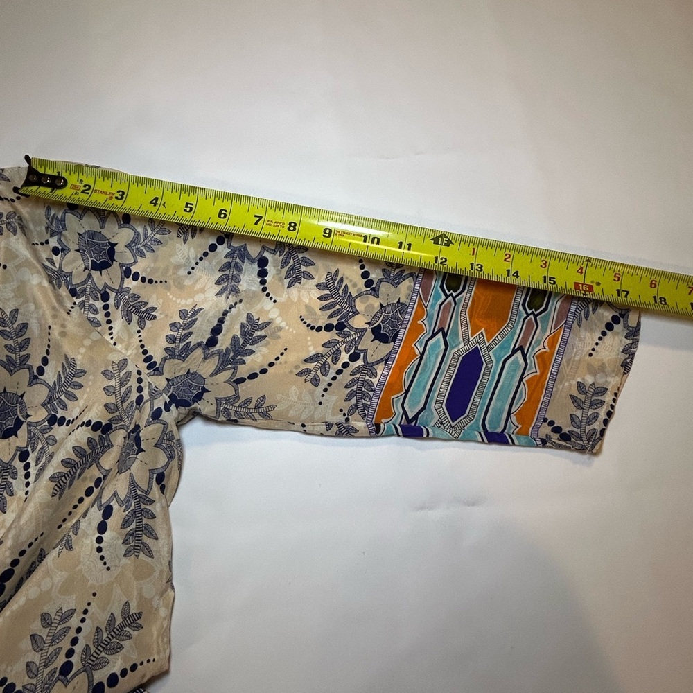Maeve Anthropologie Multicolor Boho Floral blouse women’s size 10 3/4 sleeve - Picture 12 of 13